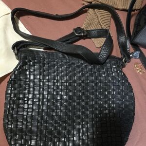 Chic Black Woven Crossbody Bag